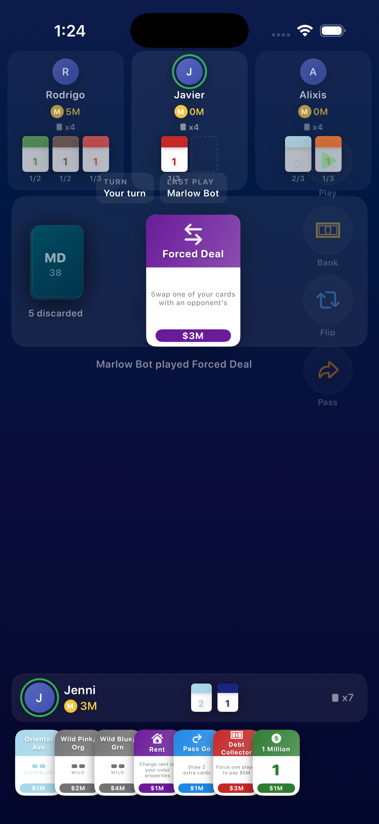 Forced Deal action card gameplay
