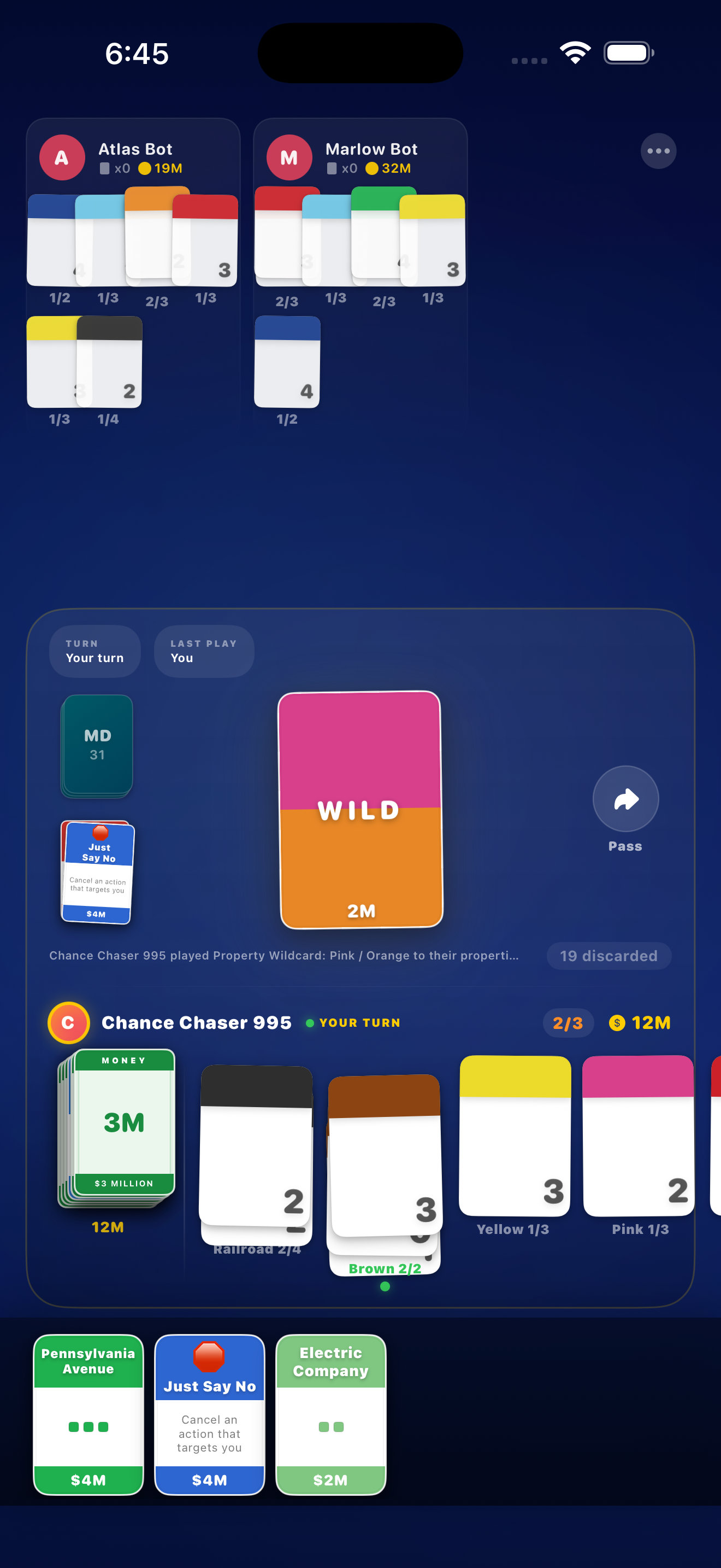 Full game with properties and money